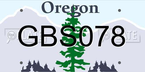 GBS078 Oregon License Plate