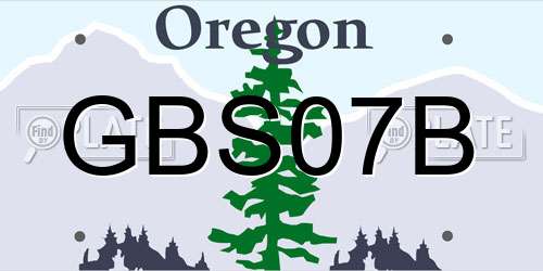 GBS07B Oregon License Plate