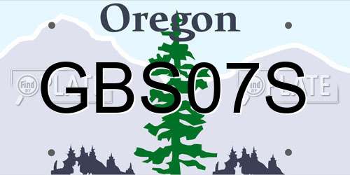 GBS07S Oregon License Plate