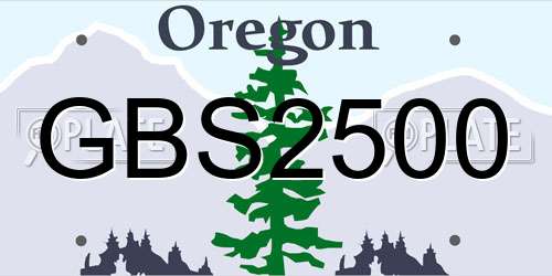 GBS2500 Oregon License Plate