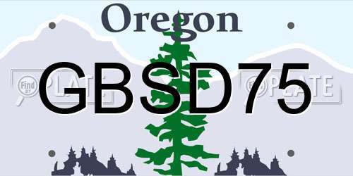 GBSD75 Oregon License Plate
