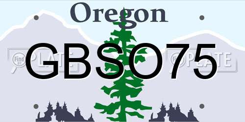 GBSO75 Oregon License Plate