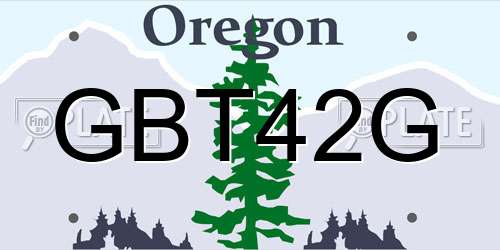GBT42G Oregon License Plate