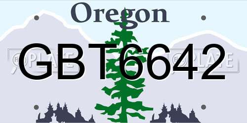 GBT6642 Oregon License Plate