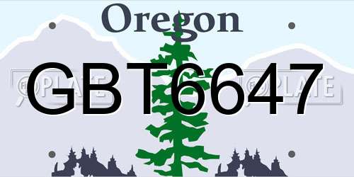 GBT6647 Oregon License Plate