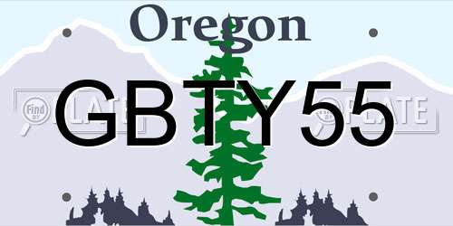GBTY55 Oregon License Plate