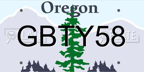 GBTY58 Oregon License Plate