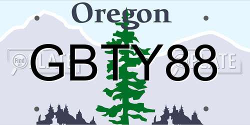 GBTY88 Oregon License Plate