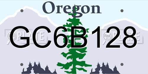GC6B128 Oregon License Plate