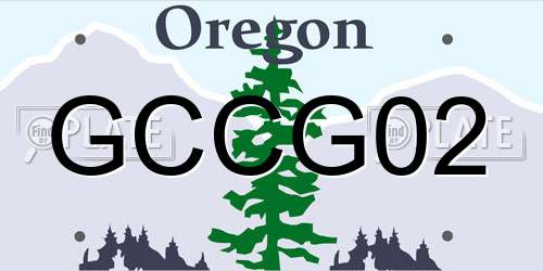 GCCG02 Oregon License Plate