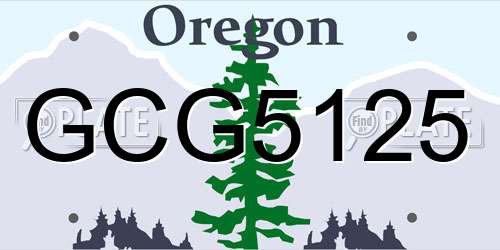 GCG5125 Oregon License Plate