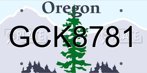 GCK8781 Oregon License Plate