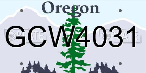 GCW4031 Oregon License Plate