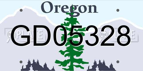 GD05328 Oregon License Plate