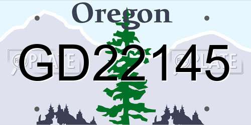 GD22145 Oregon License Plate