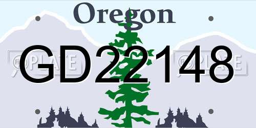 GD22148 Oregon License Plate