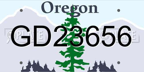 GD23656 Oregon License Plate