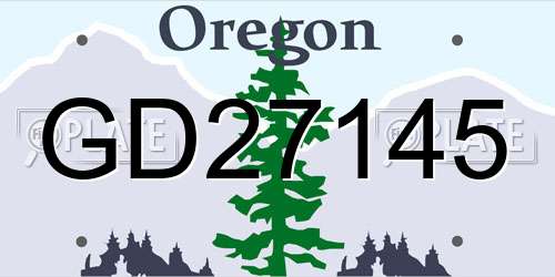 GD27145 Oregon License Plate