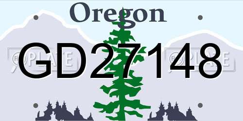 GD27148 Oregon License Plate