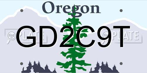 GD2C9T Oregon License Plate