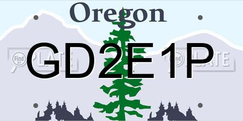 GD2E1P Oregon License Plate