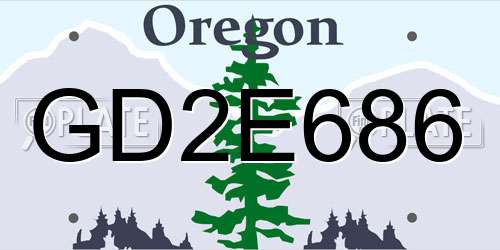 GD2E686 Oregon License Plate