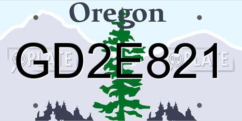 GD2E821 Oregon License Plate