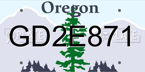 GD2E871 Oregon License Plate