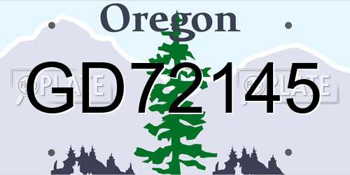GD72145 Oregon License Plate