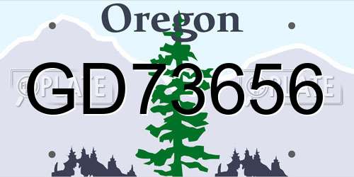 GD73656 Oregon License Plate
