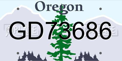 GD73686 Oregon License Plate