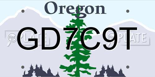 GD7C9T Oregon License Plate