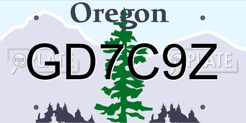GD7C9Z Oregon License Plate