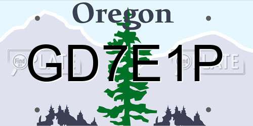 GD7E1P Oregon License Plate
