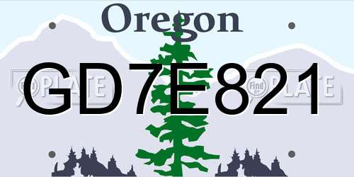 GD7E821 Oregon License Plate