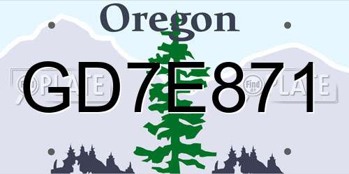 GD7E871 Oregon License Plate