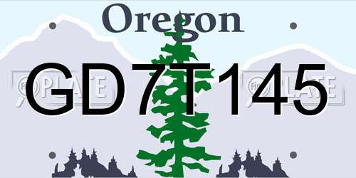 GD7T145 Oregon License Plate