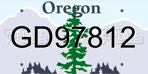 GD97812 Oregon License Plate