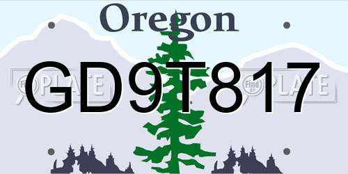GD9T817 Oregon License Plate