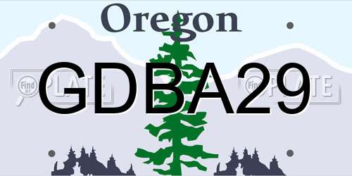 GDBA29 Oregon License Plate
