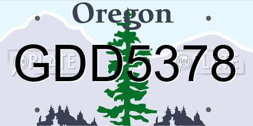 GDD5378 Oregon License Plate