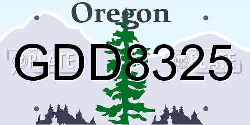 GDD8325 Oregon License Plate