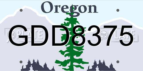 GDD8375 Oregon License Plate