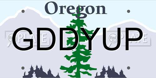 GDDYUP Oregon License Plate