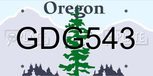GDG543 Oregon License Plate