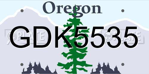 GDK5535 Oregon License Plate