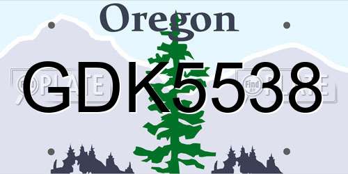 GDK5538 Oregon License Plate