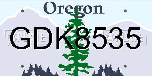 GDK8535 Oregon License Plate