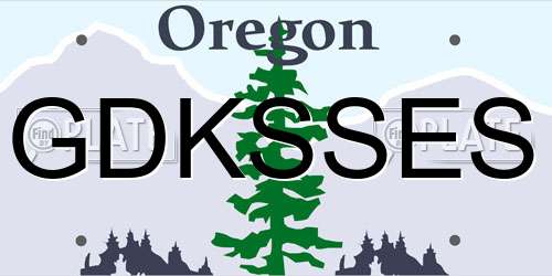 GDKSSES Oregon License Plate