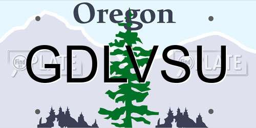 GDLVSU Oregon License Plate